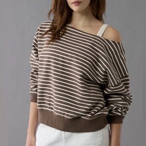 AE Stripe Off the shoulder sweater